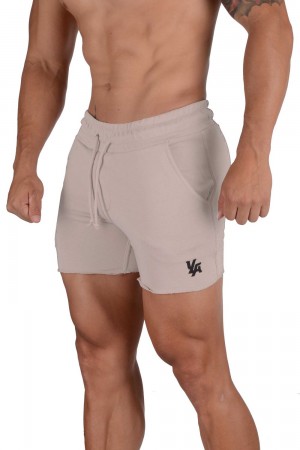 Beige Young LA 102 Bodybuilding French Terry Shorts NZ | 8704351-EQ