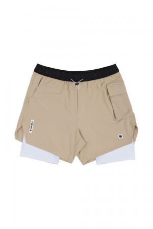 Beige Young LA 121 Performance Line Compression Shorts NZ | 3650498-YC