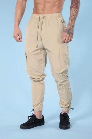 Beige Young LA 218 Travel Cargo Joggers NZ | 7623895-EF