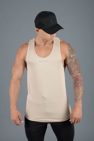 Beige Young LA 305 Performance Line Tank Tops NZ | 9841657-HB
