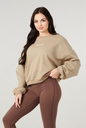 Beige Young LA W513 - Willow Crewneck NZ | 8760395-YS