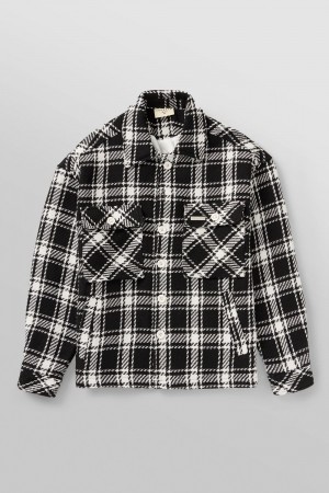 Black White Young LA 519 - Woven Flannel Jackets NZ | 2147695-JZ