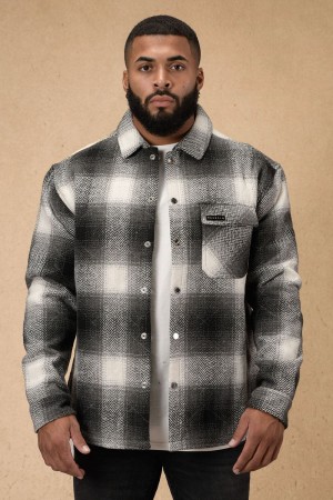 Black White Young LA 556 High Profile Flannel Jacket NZ | 0321694-AD