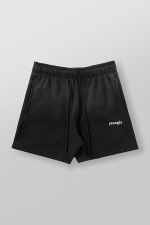 Black Young LA 1102 - Ultra-Soft Faded Shorts NZ | 9041678-TV
