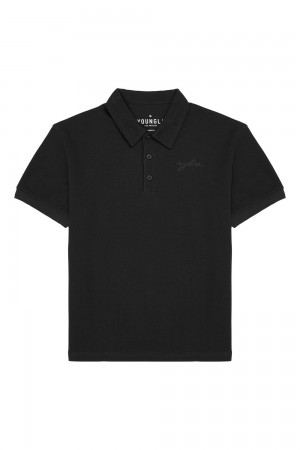 Black Young LA 412 Jacked Polo Tees NZ | 5430721-GN