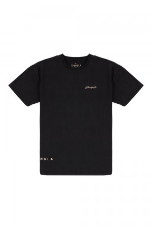 Black Young LA 414 Signature Tees NZ | 0863512-NT