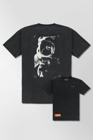 Black Young LA 449 Washed Drip Tees NZ | 4956738-TN