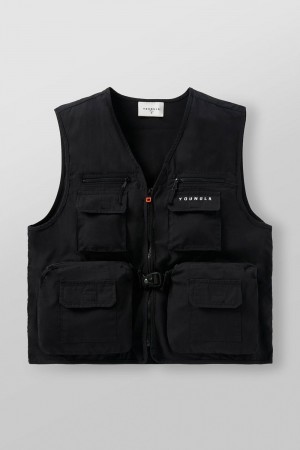 Black Young LA 502 - Utility Cargo Vest NZ | 3876102-HX