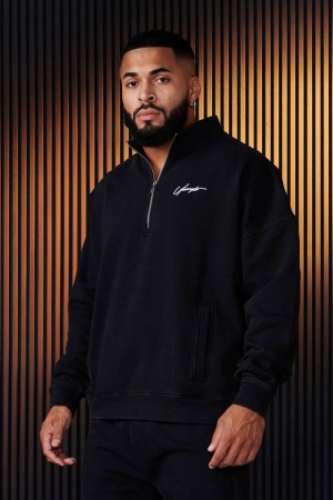 Black Young LA 520 - Sunday Quarter Zips NZ | 4862031-ES