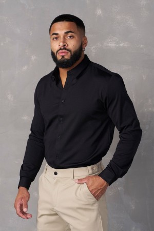 Black Young LA 803 - Formal Dress Shirts NZ | 0519463-ID