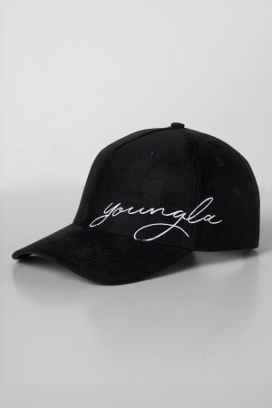 Black Young LA 937 - Suede Signature Hats NZ | 9613547-KH