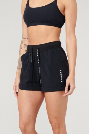 Black Young LA W104 Velocity Running Shorts NZ | 4126973-AT