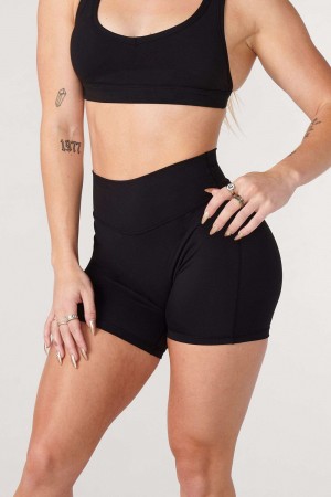 Black Young LA W112 Effortless Biker Shorts NZ | 6305789-WJ