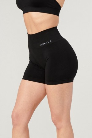 Black Young LA W120 - Core Seamless Shorts NZ | 0964123-MH
