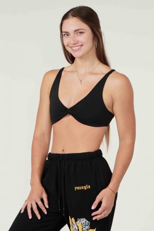Black Young LA W326 Spiral Sports Bra NZ | 4502198-LY