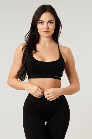 Black Young LA W329 - Core Seamless Scoop Neck Bra NZ | 6283504-BY