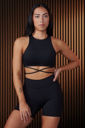 Black Young LA W334 - Urban Wrap Bra NZ | 5930176-KH