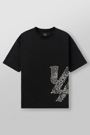 Black Young LA W448 Bandana Tee NZ | 5329714-HR