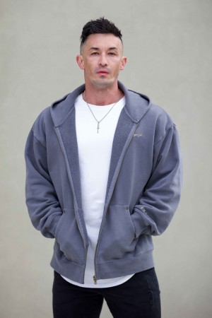 Blue Young LA 546 Rivet Zipup Hoodies NZ | 3046281-OF