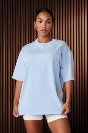 Blue Young LA W431 - Curve Oversize Tee NZ | 2497301-IB