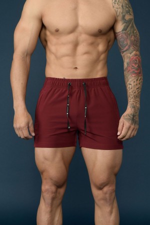 Burgundy Young LA 101 Bodybuilding Short Shorts NZ | 3067214-YP