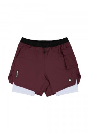 Burgundy Young LA 121 Performance Line Compression Shorts NZ | 8921475-HN