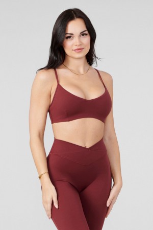 Burgundy Young LA W324 Vital Sports Bra NZ | 6235471-TO