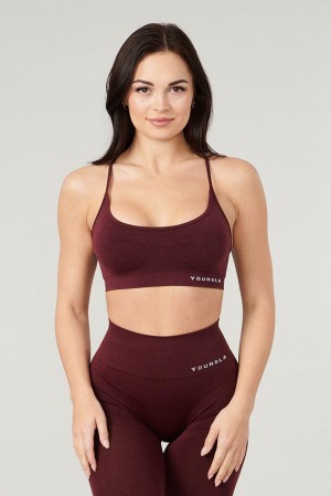 Burgundy Young LA W329 - Core Seamless Scoop Neck Bra NZ | 9517062-TR