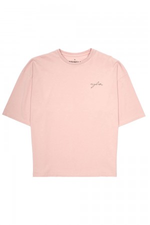 Cream Young LA 464 Skyline Super Sized Tees NZ | 9015824-EA