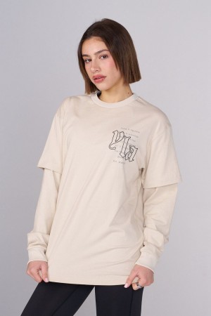 Cream Young LA W437 - Urban Layer Tee NZ | 7854096-KS