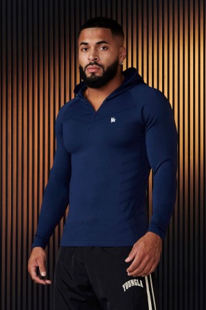 Dark Blue Young LA 832 - Supervillain Compression Hoodies NZ | 1028637-VE