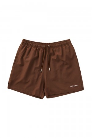 Dark Brown Young LA 140 Frooty Swim Shorts NZ | 9382705-IM