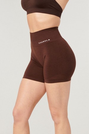 Dark Brown Young LA W120 - Core Seamless Shorts NZ | 2810397-IA