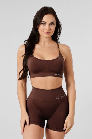 Dark Brown Young LA W329 - Core Seamless Scoop Neck Bra NZ | 8276390-NJ
