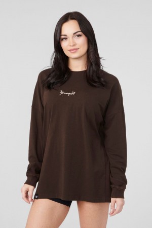 Dark Brown Young LA W416 Retro Long Sleeve Fall 23 NZ | 4150732-DR