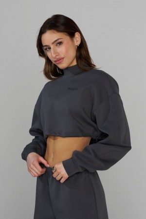 Dark Grey Young LA W540 Scuba Crop NZ | 7590682-AM