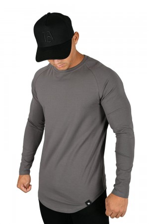 Grey Young LA 410 Perfect Raglan Long Sleeve Shirts NZ | 8657204-QE