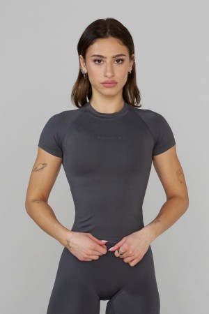 Grey Young LA W446 Seamless Curve Compression Tee NZ | 5673210-QV