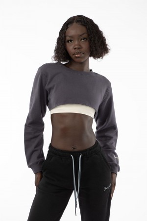 Grey Young LA W501 Super Crop Sweater NZ | 0146397-LZ