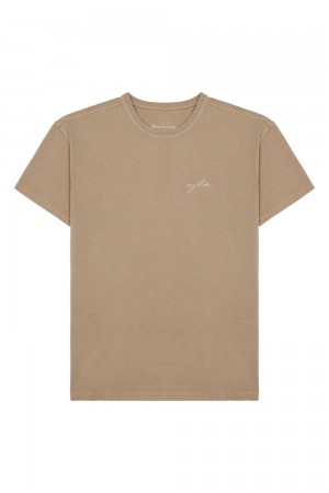 Khaki Young LA 466 Tailored Tees NZ | 9108362-NF