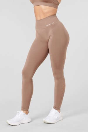 Khaki Young LA W220 - Core Seamless Leggings NZ | 5091387-RQ