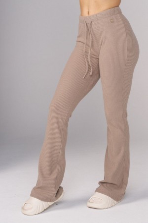 Khaki Young LA W245 Ava Flare Pants NZ | 5930621-ZO