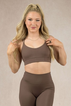 Khaki Young LA W319 - Asana Sports Bra NZ | 7296840-DJ
