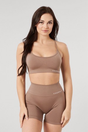 Khaki Young LA W329 - Core Seamless Scoop Neck Bra NZ | 1697458-PW