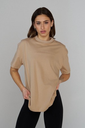 Khaki Young LA W443 Simple Tee NZ | 1087352-FZ