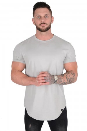 Light Grey Young LA 402 Perfect Tee - Scallop Bottom NZ | 0264895-HQ