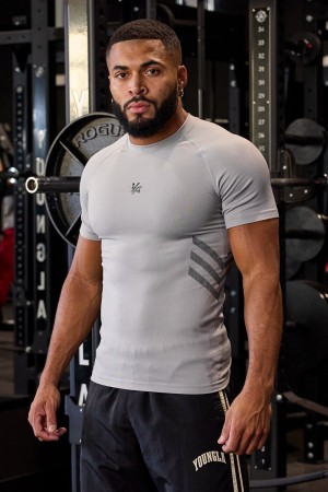 Light Grey Young LA 425 - Iron Compression Tees NZ | 7246350-TQ