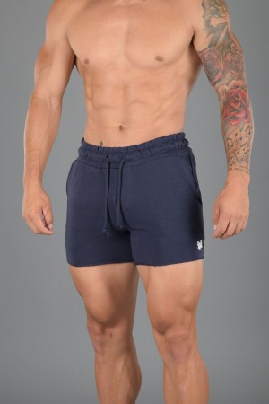 Navy Young LA 102 Bodybuilding French Terry Shorts NZ | 0493586-UP