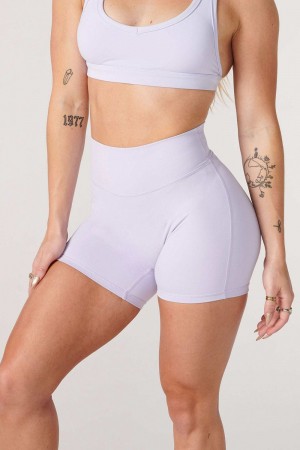 Purple Young LA W112 Effortless Biker Shorts NZ | 7285906-IB