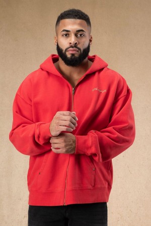 Red Young LA 546 Rivet Zipup Hoodies NZ | 9850621-ML